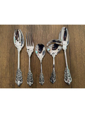 Godinger Baroque Hostess Set 5 Pc Silverplate MINT Pristine Serving